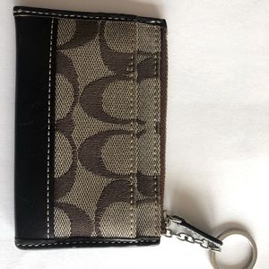 Coach card wallet & key chain, used
